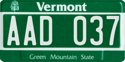 VT license plate AAD037