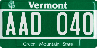 VT license plate AAD040
