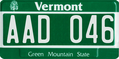 VT license plate AAD046