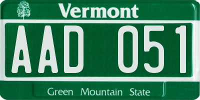 VT license plate AAD051