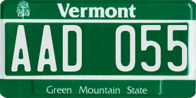 VT license plate AAD055