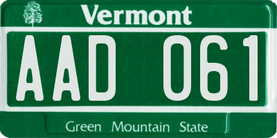 VT license plate AAD061