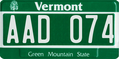 VT license plate AAD074