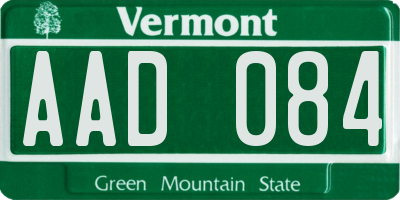 VT license plate AAD084