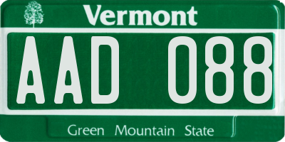 VT license plate AAD088