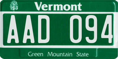 VT license plate AAD094