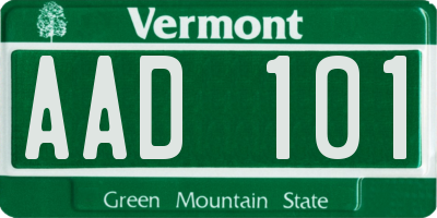 VT license plate AAD101