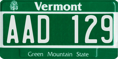 VT license plate AAD129