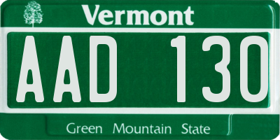 VT license plate AAD130