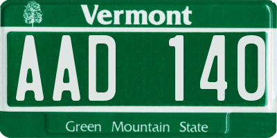 VT license plate AAD140