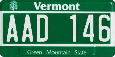 VT license plate AAD146