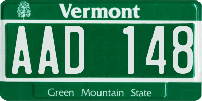 VT license plate AAD148