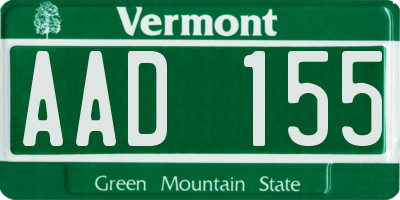 VT license plate AAD155
