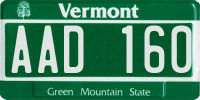 VT license plate AAD160