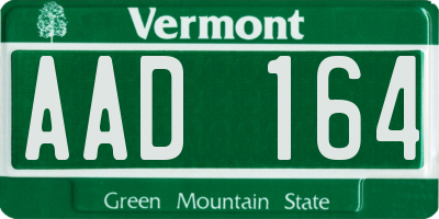 VT license plate AAD164