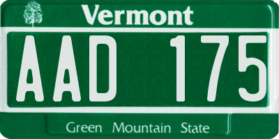 VT license plate AAD175