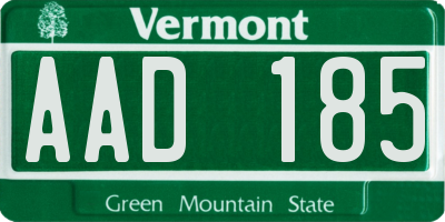 VT license plate AAD185