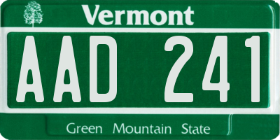 VT license plate AAD241