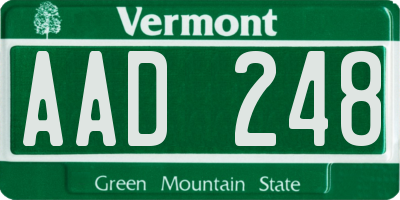 VT license plate AAD248