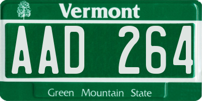 VT license plate AAD264