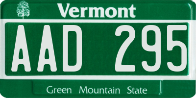 VT license plate AAD295