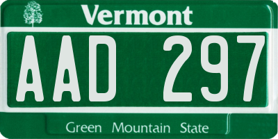 VT license plate AAD297