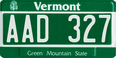 VT license plate AAD327