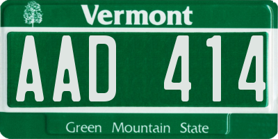 VT license plate AAD414