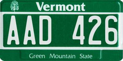 VT license plate AAD426