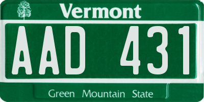 VT license plate AAD431