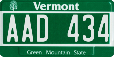 VT license plate AAD434