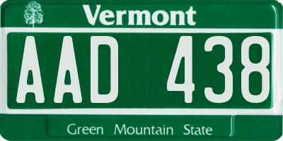 VT license plate AAD438