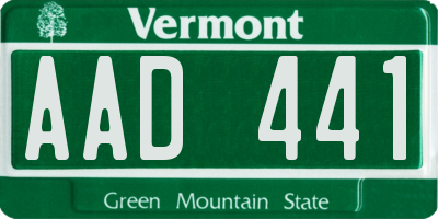 VT license plate AAD441