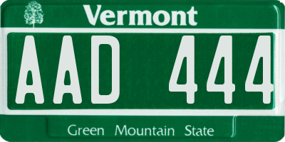 VT license plate AAD444