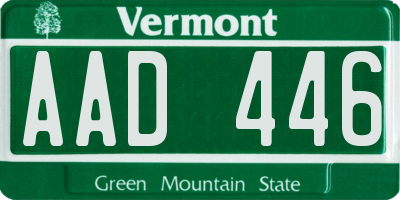 VT license plate AAD446