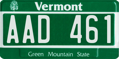 VT license plate AAD461