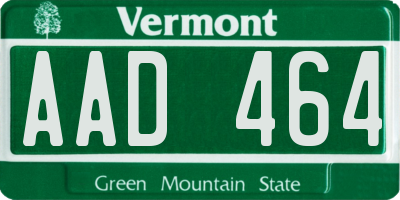 VT license plate AAD464