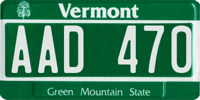 VT license plate AAD470