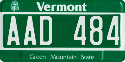 VT license plate AAD484