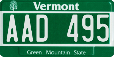 VT license plate AAD495