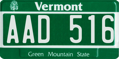 VT license plate AAD516