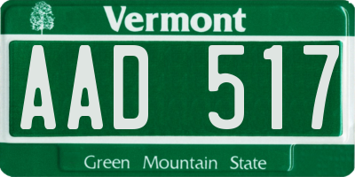 VT license plate AAD517