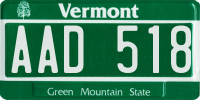 VT license plate AAD518