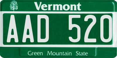 VT license plate AAD520