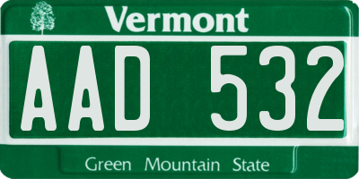 VT license plate AAD532