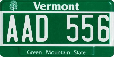VT license plate AAD556