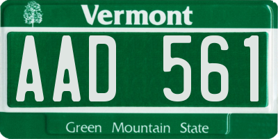 VT license plate AAD561