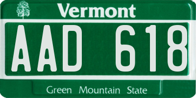 VT license plate AAD618