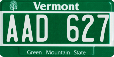 VT license plate AAD627