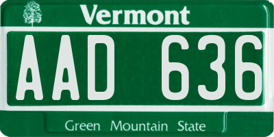 VT license plate AAD636